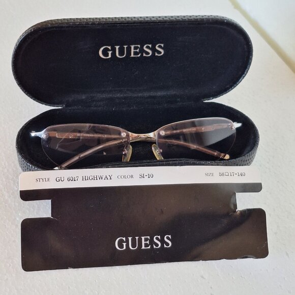 GUESS SUNGLASSES GU 6017 HIGHWAY SILVER WTH CASE - Picture 3 of 11